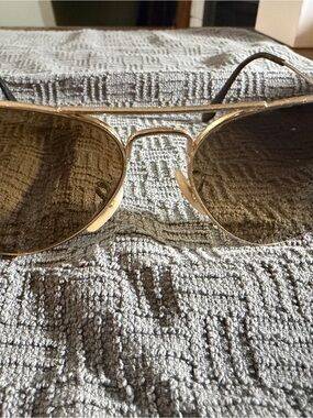 Ray-Ban Gold Frame Aviator Sunglasses with Brown Lenses